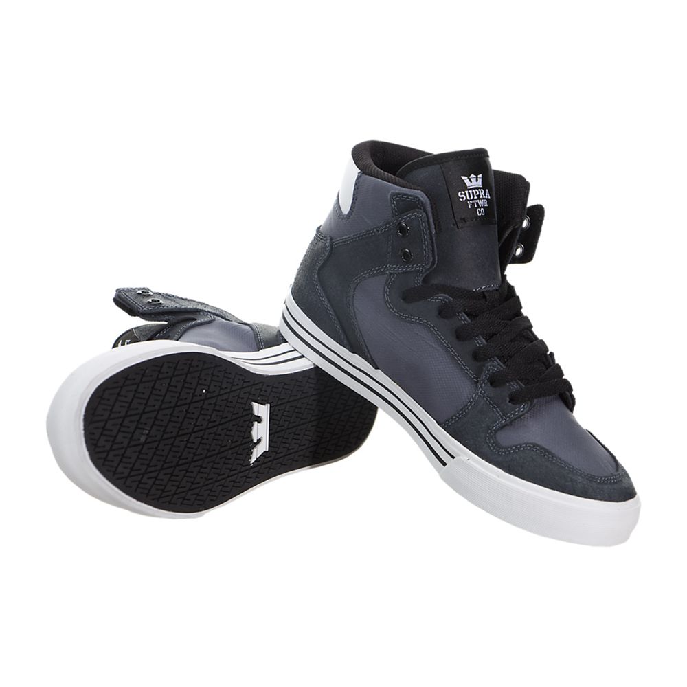 Baskets Montantes Supra Vaider Grise Noir Charcoal/White-White Homme | ZDB-36505239